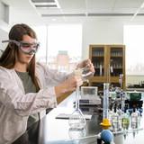 Female student in chemistry lab